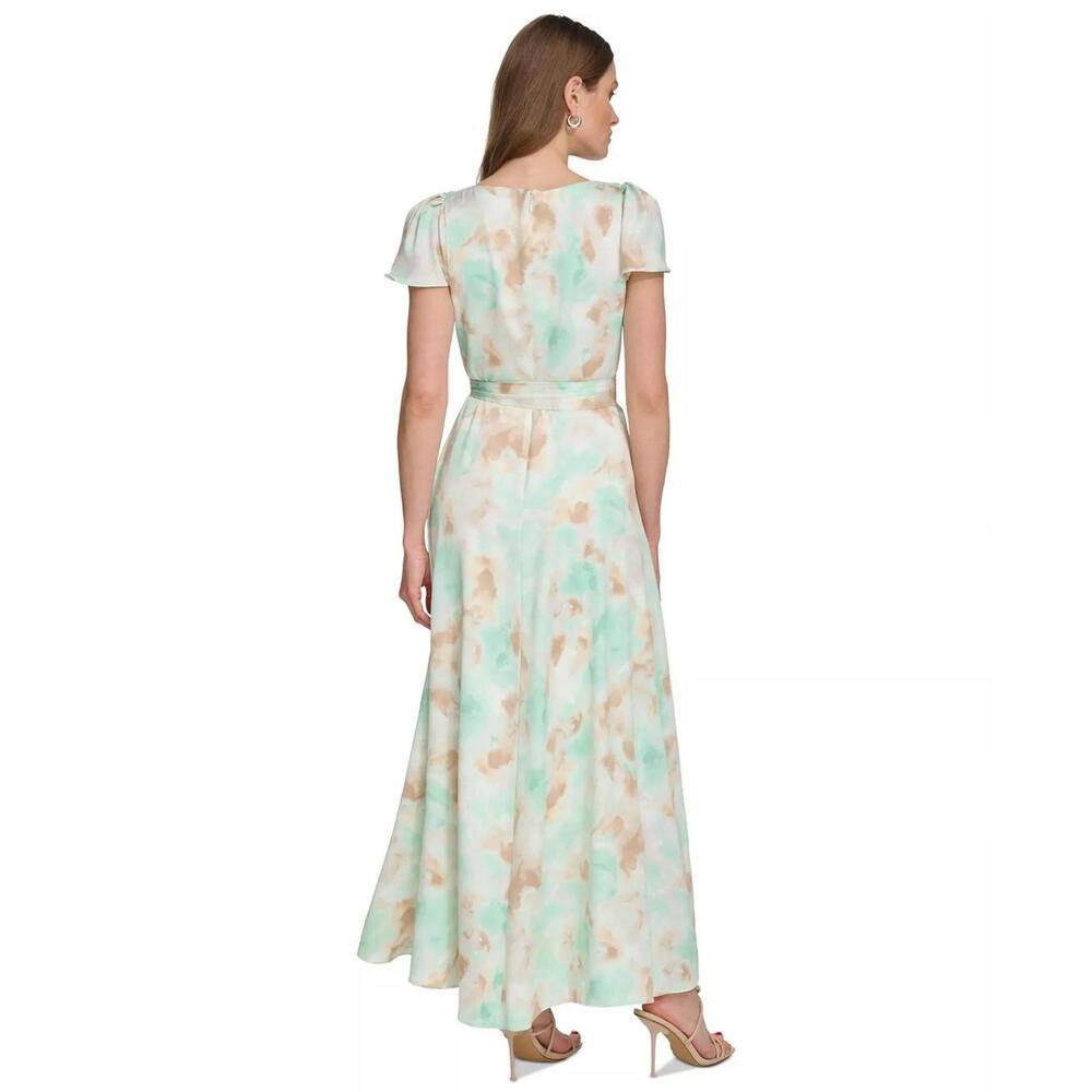NWT DKNY Women's Mint and Tan Maxi Dress Size 6 - Picture 3 of 8